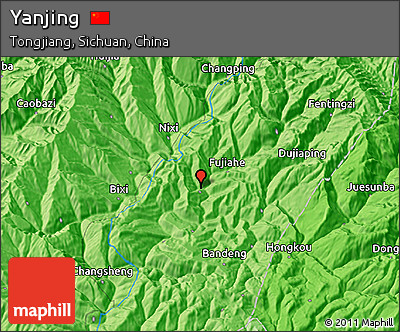 Political 3D Map of Yanjing