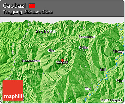 Political 3D Map of Caobazi