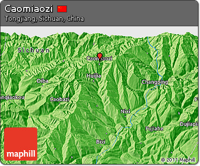 Political 3D Map of Caomiaozi
