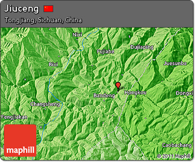 Political 3D Map of Jiuceng
