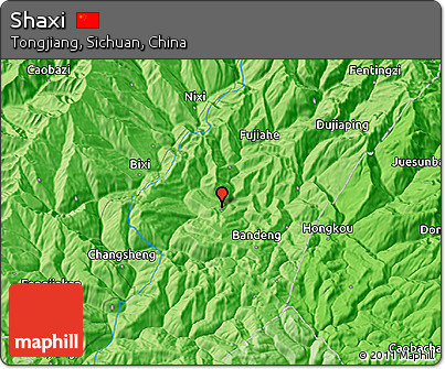 Political 3D Map of Shaxi