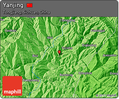 Political 3D Map of Yanjing