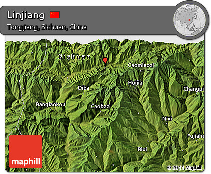 Satellite 3D Map of Linjiang