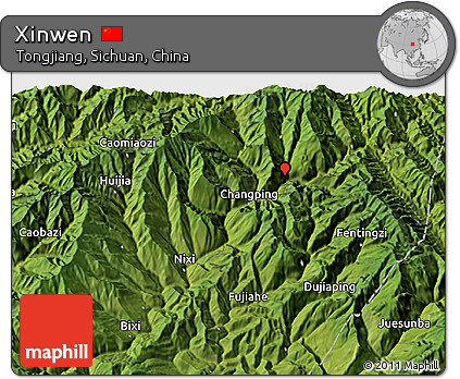 Satellite 3D Map of Xinwen