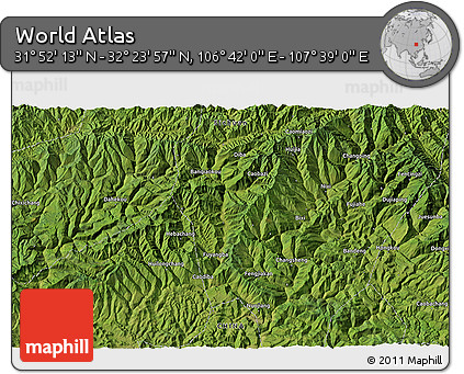 Satellite 3D Map of the Area around 32° 8' 5" N, 107° 10' 30" E