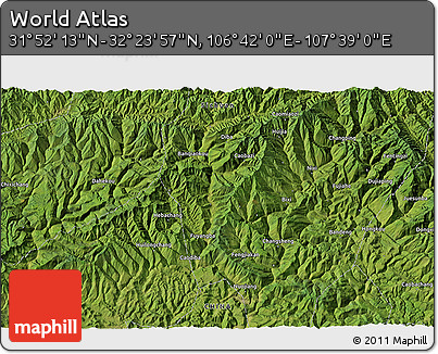 Satellite 3D Map of the Area around 32° 8' 5" N, 107° 10' 30" E
