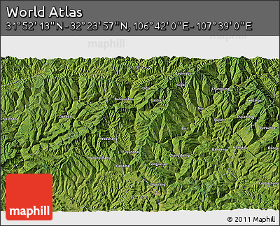 Satellite 3D Map of the Area around 32° 8' 5" N, 107° 10' 30" E