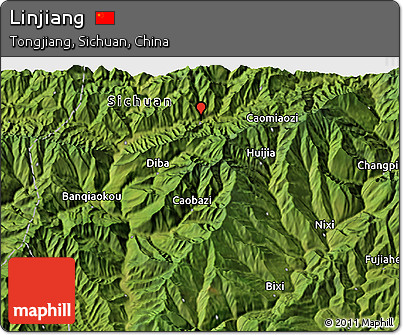 Satellite 3D Map of Linjiang