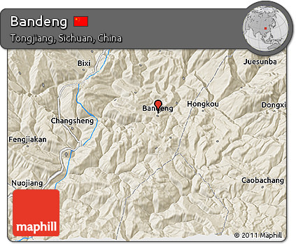 Shaded Relief 3D Map of Bandeng
