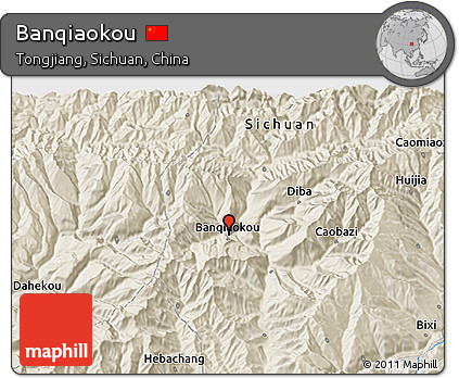 Shaded Relief 3D Map of Banqiaokou