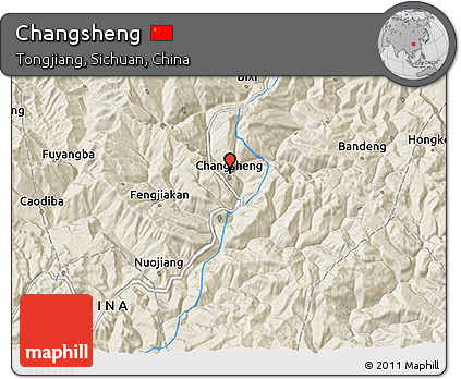 Shaded Relief 3D Map of Changsheng