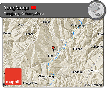 Shaded Relief 3D Map of Yong'anqu