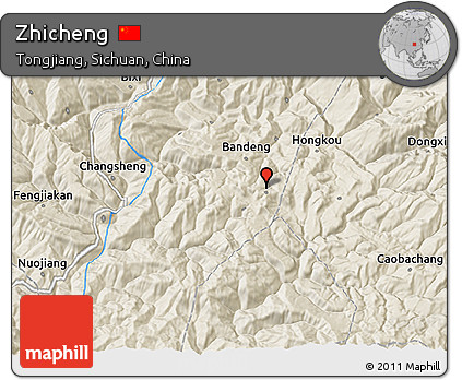 Shaded Relief 3D Map of Zhicheng
