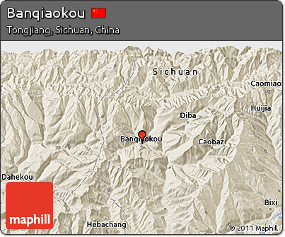 Shaded Relief 3D Map of Banqiaokou