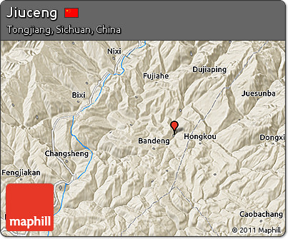 Shaded Relief 3D Map of Jiuceng