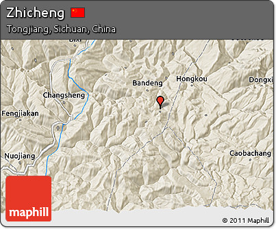 Shaded Relief 3D Map of Zhicheng