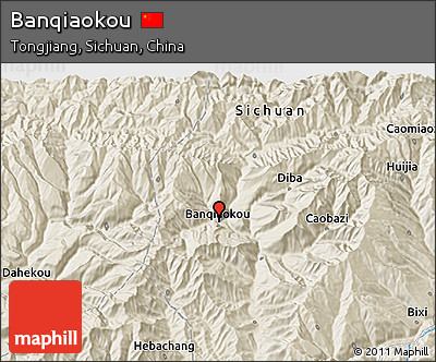 Shaded Relief 3D Map of Banqiaokou