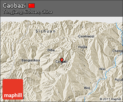 Shaded Relief 3D Map of Caobazi