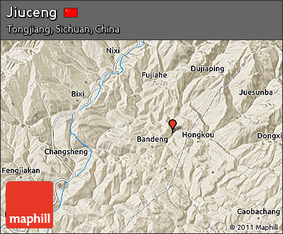 Shaded Relief 3D Map of Jiuceng