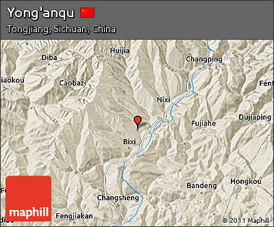 Shaded Relief 3D Map of Yong'anqu