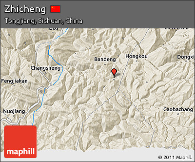 Shaded Relief 3D Map of Zhicheng