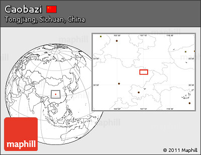 Blank Location Map of Caobazi