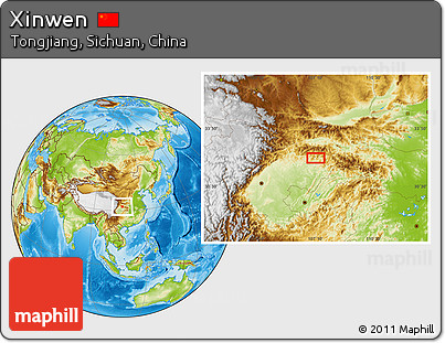 Physical Location Map of Xinwen