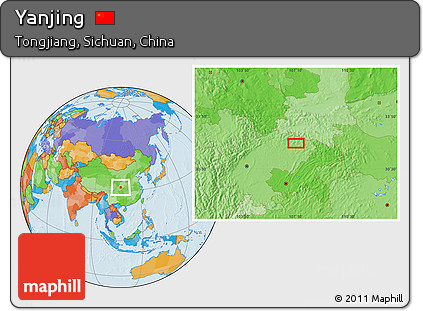 Political Location Map of Yanjing