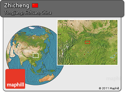 Satellite Location Map of Zhicheng