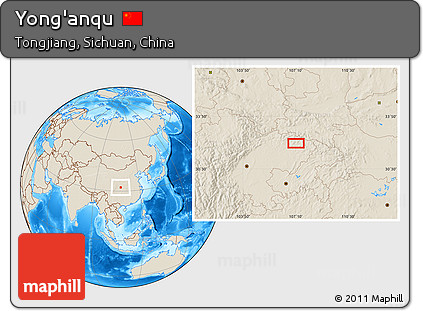 Shaded Relief Location Map of Yong'anqu