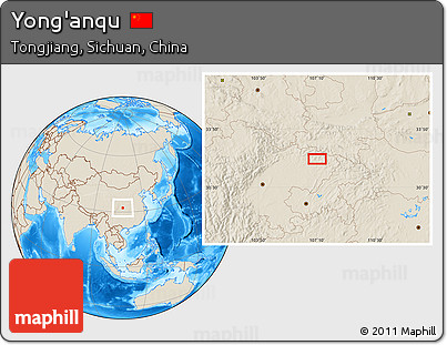 Shaded Relief Location Map of Yong'anqu