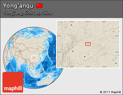 Shaded Relief Location Map of Yong'anqu