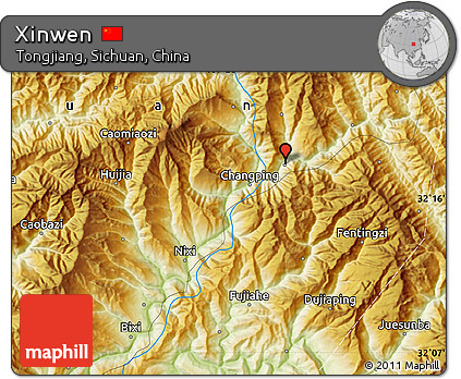 Physical Map of Xinwen