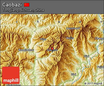 Physical Map of Caobazi
