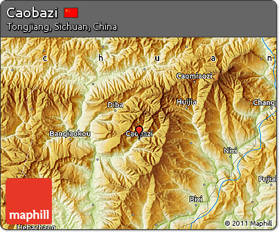 Physical Map of Caobazi
