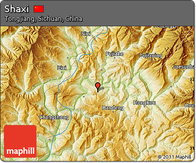 Physical Map of Shaxi