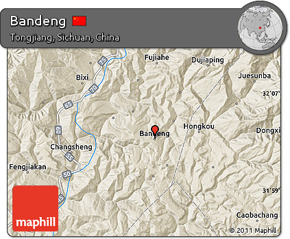 Shaded Relief Map of Bandeng