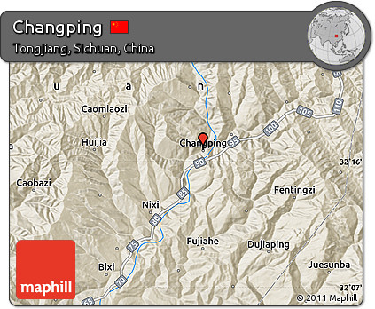 Shaded Relief Map of Changping