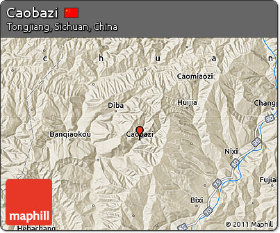 Shaded Relief Map of Caobazi