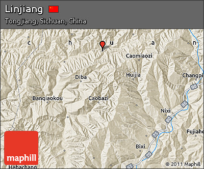Shaded Relief Map of Linjiang