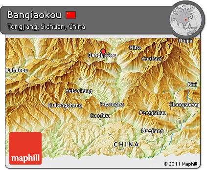 Physical Panoramic Map of Banqiaokou