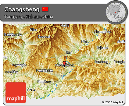Physical Panoramic Map of Changsheng