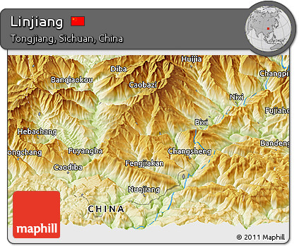Physical Panoramic Map of Linjiang