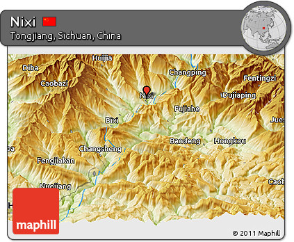 Physical Panoramic Map of Nixi