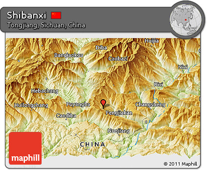Physical Panoramic Map of Shibanxi