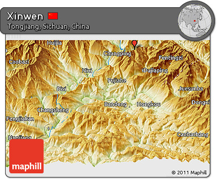 Physical Panoramic Map of Xinwen