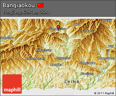 Physical Panoramic Map of Banqiaokou