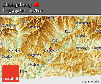 Physical Panoramic Map of Changsheng