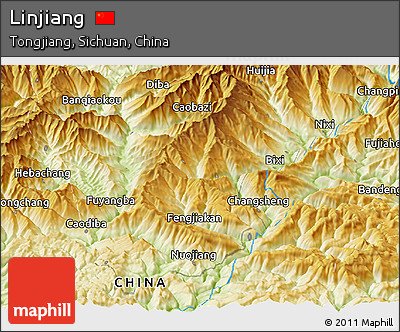 Physical Panoramic Map of Linjiang