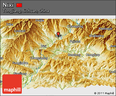 Physical Panoramic Map of Nixi